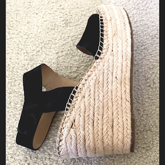 🆕🔥FRANCO SARTO ESPADRILLE BLACK💯SUEDE&💯LEATHER SEXY&CHIC&WOOVEN WEDGES!! - Picture 8 of 15
